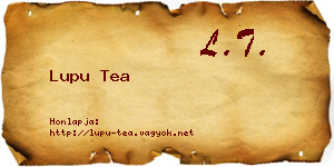 Lupu Tea névjegykártya